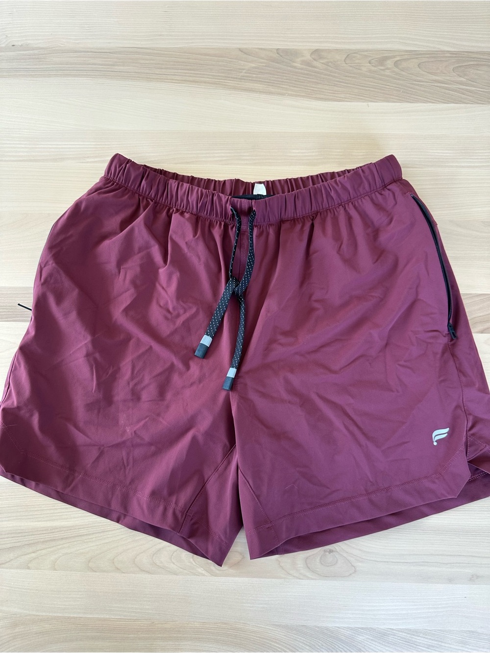 Fabletics Maroon Athletic Shorts with Drawstring